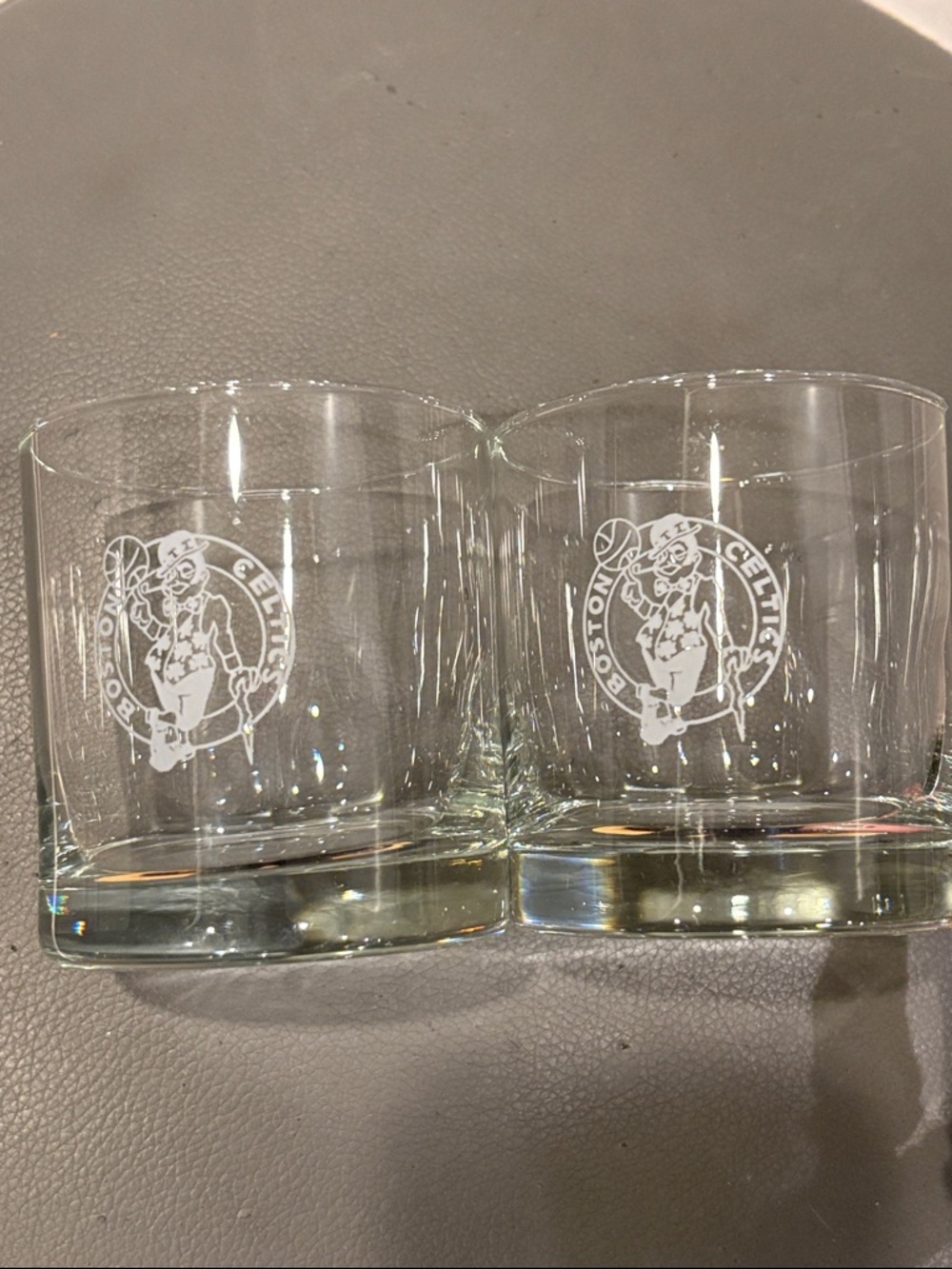 Collectible Boston Celtics Clear Whiskey Tumbler Glasses, 12 oz - Set of 2